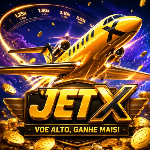 Tela do JetX com foguete subindo e curva de multiplicador em destaque