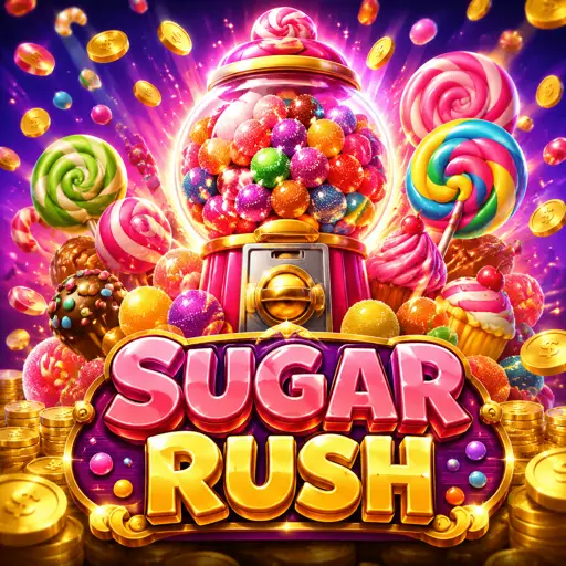 Tela do Sugar Rush com doces em grade e multiplicadores por posição